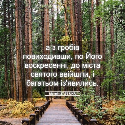 Picture 05 - Матвія 27:53 UKR - а з гробів повиходивши, по - Bible Verse Picture