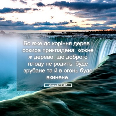 Picture 05 - Матвія 3:10 UKR - Бо вже до коріння дерев і - Bible Verse Picture