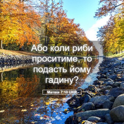 Picture 05 - Матвія 7:10 UKR - Або коли риби проситиме, то - Bible Verse Picture