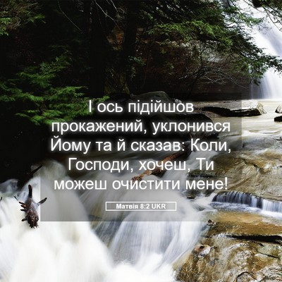 Picture 05 - Матвія 8:2 UKR - І ось підійшов прокажений, - Bible Verse Picture