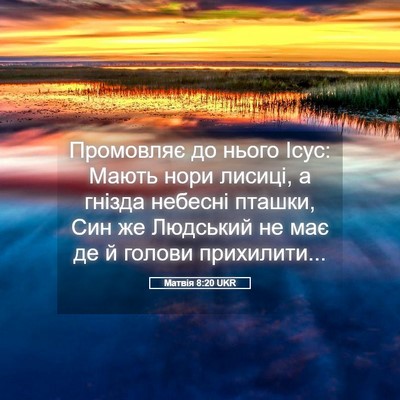 Picture 05 - Матвія 8:20 UKR - Промовляє до нього Ісус: - Bible Verse Picture