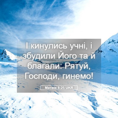 Picture 05 - Матвія 8:25 UKR - І кинулись учні, і збудили - Bible Verse Picture