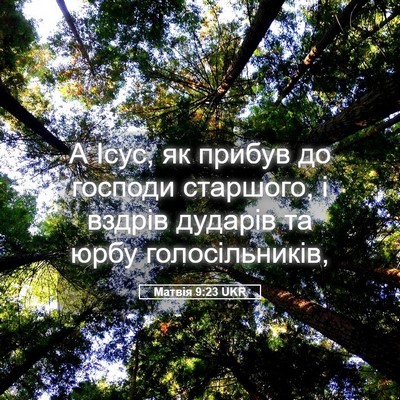 Picture 05 - Матвія 9:23 UKR - А Ісус, як прибув до - Bible Verse Picture