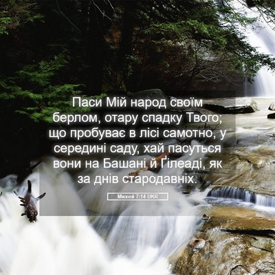 Picture 05 - Михей 7:14 UKR - Паси Мій народ своїм - Bible Verse Picture