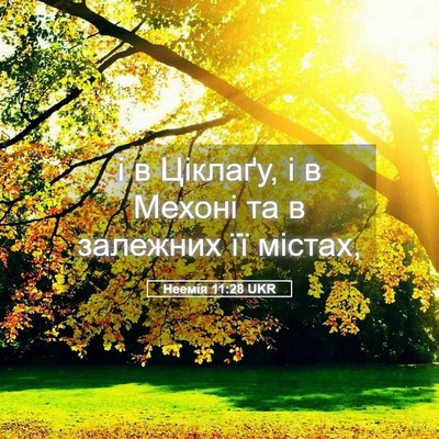 Picture 05 - Неемія 11:28 UKR - і в Ціклаґу, і в Мехоні та в - Bible Verse Picture
