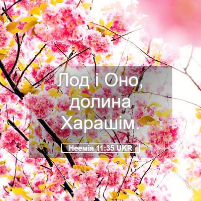 Picture 05 - Неемія 11:35 UKR - Лод і Оно, долина - Bible Verse Picture
