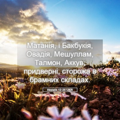 Picture 05 - Неемія 12:25 UKR - Матанія, і Бакбукія, - Bible Verse Picture