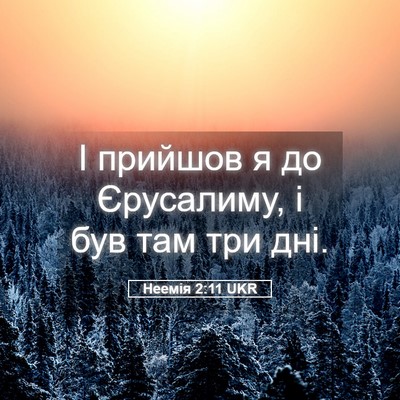 Picture 05 - Неемія 2:11 UKR - І прийшов я до Єрусалиму, і - Bible Verse Picture