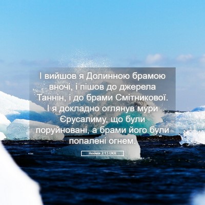 Picture 05 - Неемія 2:13 UKR - І вийшов я Долинною брамою - Bible Verse Picture