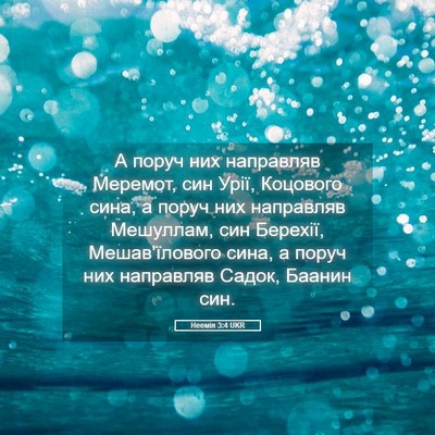Picture 05 - Неемія 3:4 UKR - А поруч них направляв - Bible Verse Picture