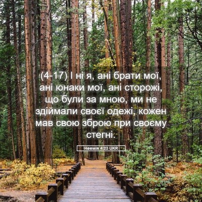 Picture 05 - Неемія 4:23 UKR - (4-17) І ні я, ані брати мої, - Bible Verse Picture