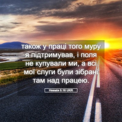 Picture 05 - Неемія 5:16 UKR - також у праці того муру я - Bible Verse Picture