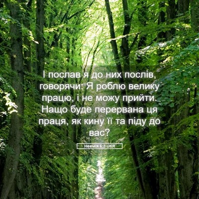 Picture 05 - Неемія 6:3 UKR - І послав я до них послів, - Bible Verse Picture