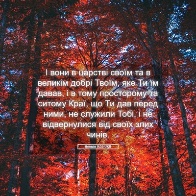 Picture 05 - Неемія 9:35 UKR - І вони в царстві своїм та в - Bible Verse Picture
