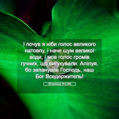 Picture 05 - Об'явлення 19:6 UKR - І почув я ніби голос - Bible Verse Picture
