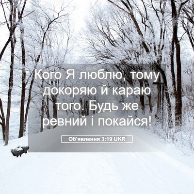Picture 05 - Об'явлення 3:19 UKR - Кого Я люблю, тому докоряю - Bible Verse Picture