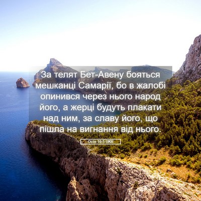 Picture 05 - Осія 10:5 UKR - За телят Бет-Авену бояться - Bible Verse Picture