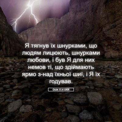 Picture 05 - Осія 11:4 UKR - Я тягнув їх шнурками, що - Bible Verse Picture