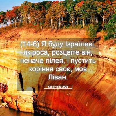Picture 05 - Осія 14:5 UKR - (14-6) Я буду Ізраїлеві, як - Bible Verse Picture