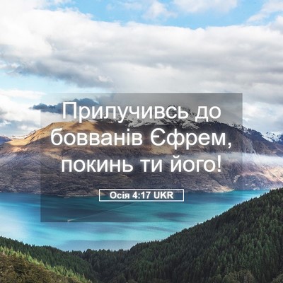 Picture 05 - Осія 4:17 UKR - Прилучивсь до бовванів - Bible Verse Picture