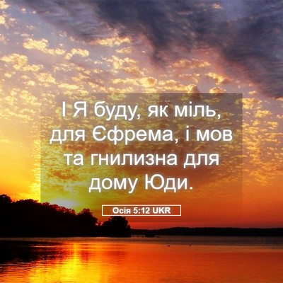 Picture 05 - Осія 5:12 UKR - І Я буду, як міль, для - Bible Verse Picture
