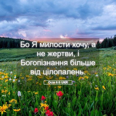 Picture 05 - Осія 6:6 UKR - Бо Я милости хочу, а не - Bible Verse Picture
