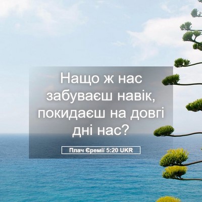 Picture 05 - Плач Єремії 5:20 UKR - Нащо ж нас забуваєш навік, - Bible Verse Picture