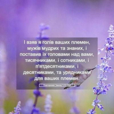 Picture 05 - Повторення Закону 1:15 UKR - І взяв я голів ваших - Bible Verse Picture