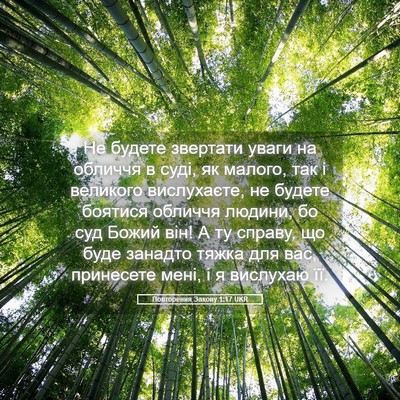 Picture 05 - Повторення Закону 1:17 UKR - Не будете звертати уваги - Bible Verse Picture