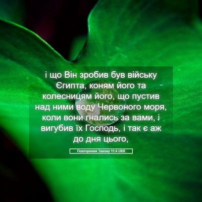 Picture 05 - Повторення Закону 11:4 UKR - і що Він зробив був війську - Bible Verse Picture