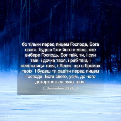 Picture 05 - Повторення Закону 12:18 UKR - бо тільки перед лицем - Bible Verse Picture
