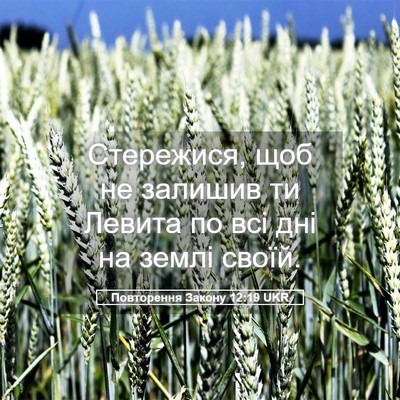 Picture 05 - Повторення Закону 12:19 UKR - Стережися, щоб не залишив - Bible Verse Picture