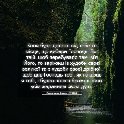 Picture 05 - Повторення Закону 12:21 UKR - Коли буде далеке від тебе - Bible Verse Picture