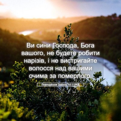 Picture 05 - Повторення Закону 14:1 UKR - Ви сини Господа, Бога - Bible Verse Picture