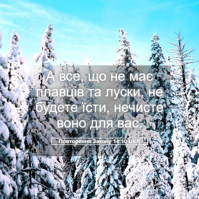 Picture 05 - Повторення Закону 14:10 UKR - А все, що не має плавців та - Bible Verse Picture