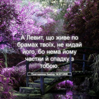 Picture 05 - Повторення Закону 14:27 UKR - А Левит, що живе по брамах - Bible Verse Picture
