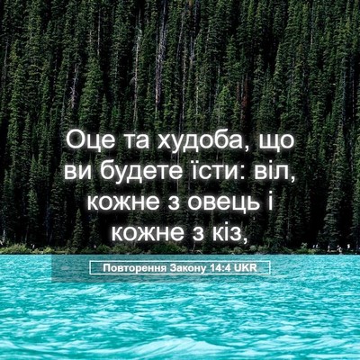 Picture 05 - Повторення Закону 14:4 UKR - Оце та худоба, що ви будете - Bible Verse Picture