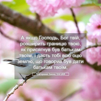 Picture 05 - Повторення Закону 19:8 UKR - А якщо Господь, Бог твій, - Bible Verse Picture