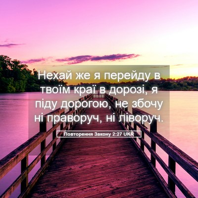 Picture 05 - Повторення Закону 2:27 UKR - Нехай же я перейду в твоїм - Bible Verse Picture