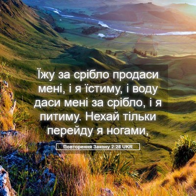 Picture 05 - Повторення Закону 2:28 UKR - Їжу за срібло продаси мені, - Bible Verse Picture