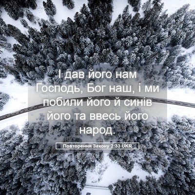 Picture 05 - Повторення Закону 2:33 UKR - І дав його нам Господь, Бог - Bible Verse Picture