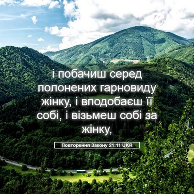 Picture 05 - Повторення Закону 21:11 UKR - і побачиш серед полонених - Bible Verse Picture