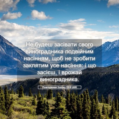 Picture 05 - Повторення Закону 22:9 UKR - Не будеш засівати свого - Bible Verse Picture