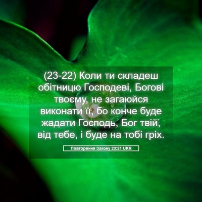 Picture 05 - Повторення Закону 23:21 UKR - (23-22) Коли ти складеш - Bible Verse Picture