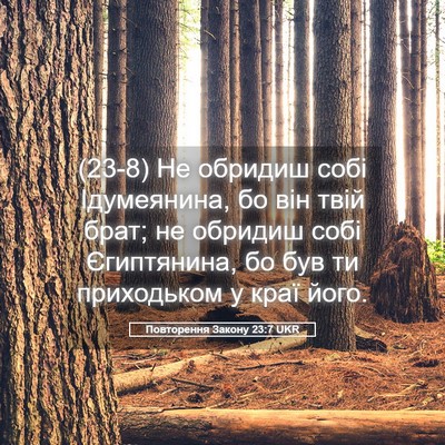 Picture 05 - Повторення Закону 23:7 UKR - (23-8) Не обридиш собі - Bible Verse Picture
