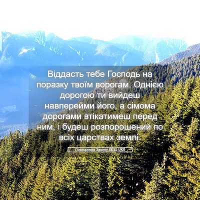 Picture 05 - Повторення Закону 28:25 UKR - Віддасть тебе Господь на - Bible Verse Picture