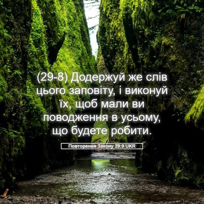 Picture 05 - Повторення Закону 29:9 UKR - (29-8) Додержуй же слів цього - Bible Verse Picture