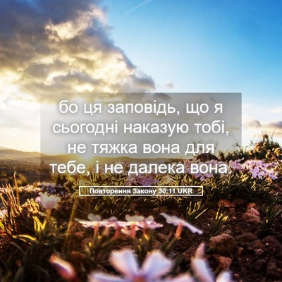Picture 05 - Повторення Закону 30:11 UKR - бо ця заповідь, що я - Bible Verse Picture