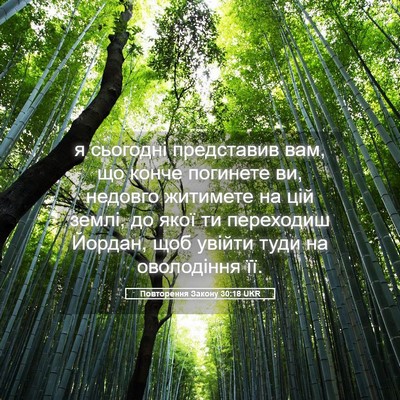 Picture 05 - Повторення Закону 30:18 UKR - я сьогодні представив вам, - Bible Verse Picture