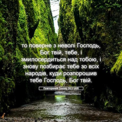Picture 05 - Повторення Закону 30:3 UKR - то поверне з неволі - Bible Verse Picture